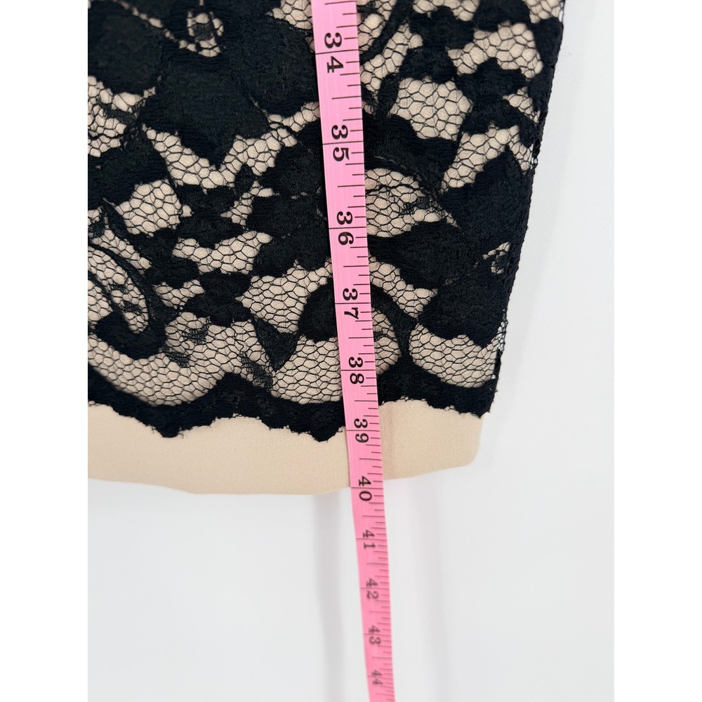 Antonio Melani Black Cream Floral Lace Cap Sleeve Sheath‎ Dress Size 4 - Picture 12 of 14